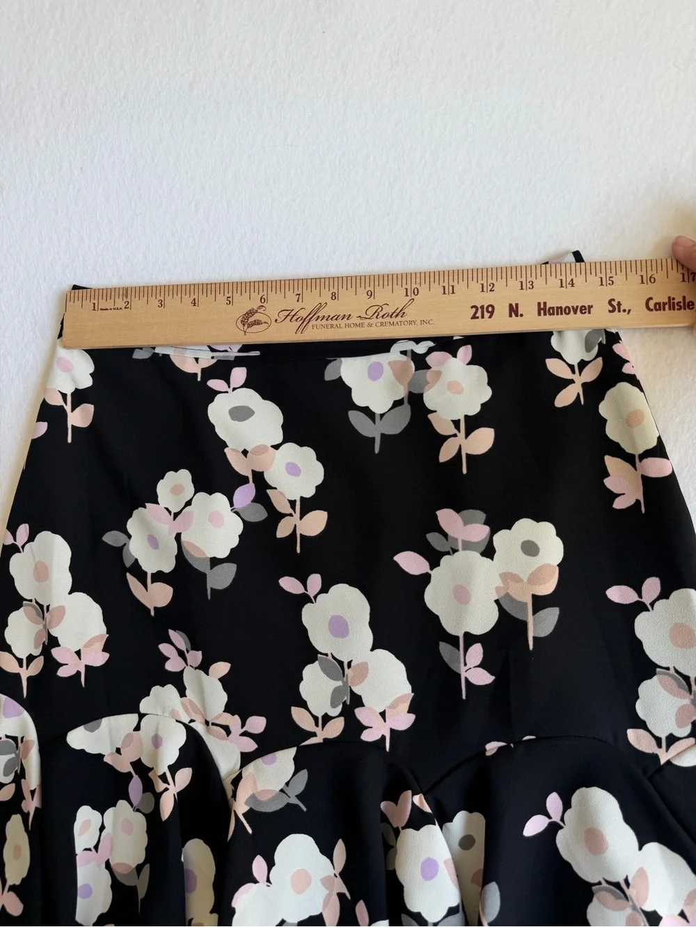 Kate Spade New York Floral Fit & Flare Skirt Black Pink Cream Lined Size 6